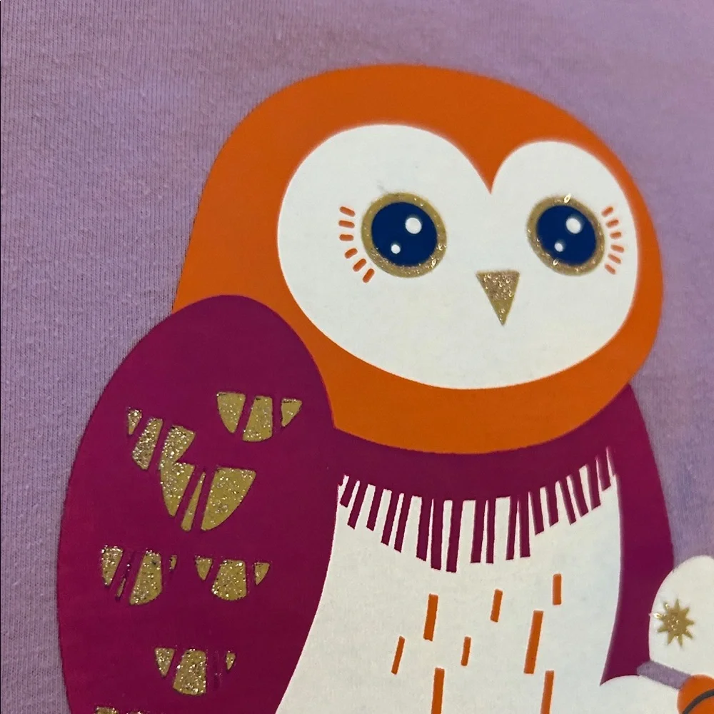 Cat & Jack Purple Tee with Owl and Pumpkin Mug Design